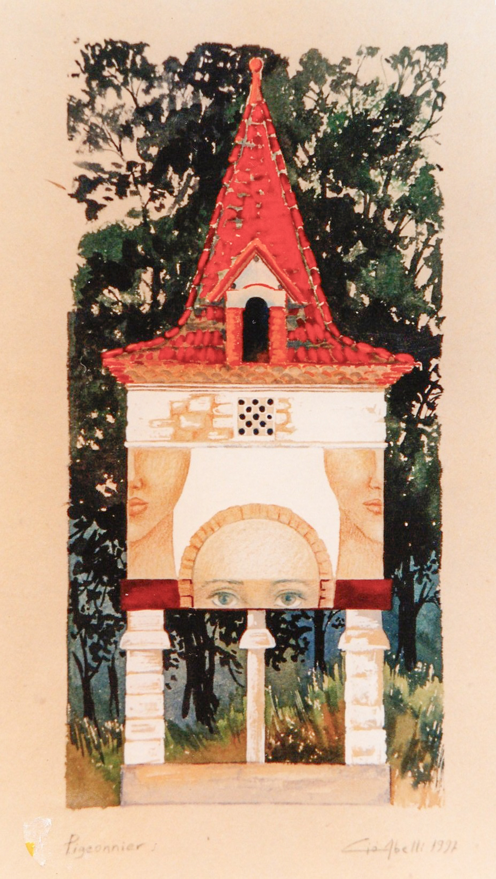 Pigeonnier, mixta sobre paper