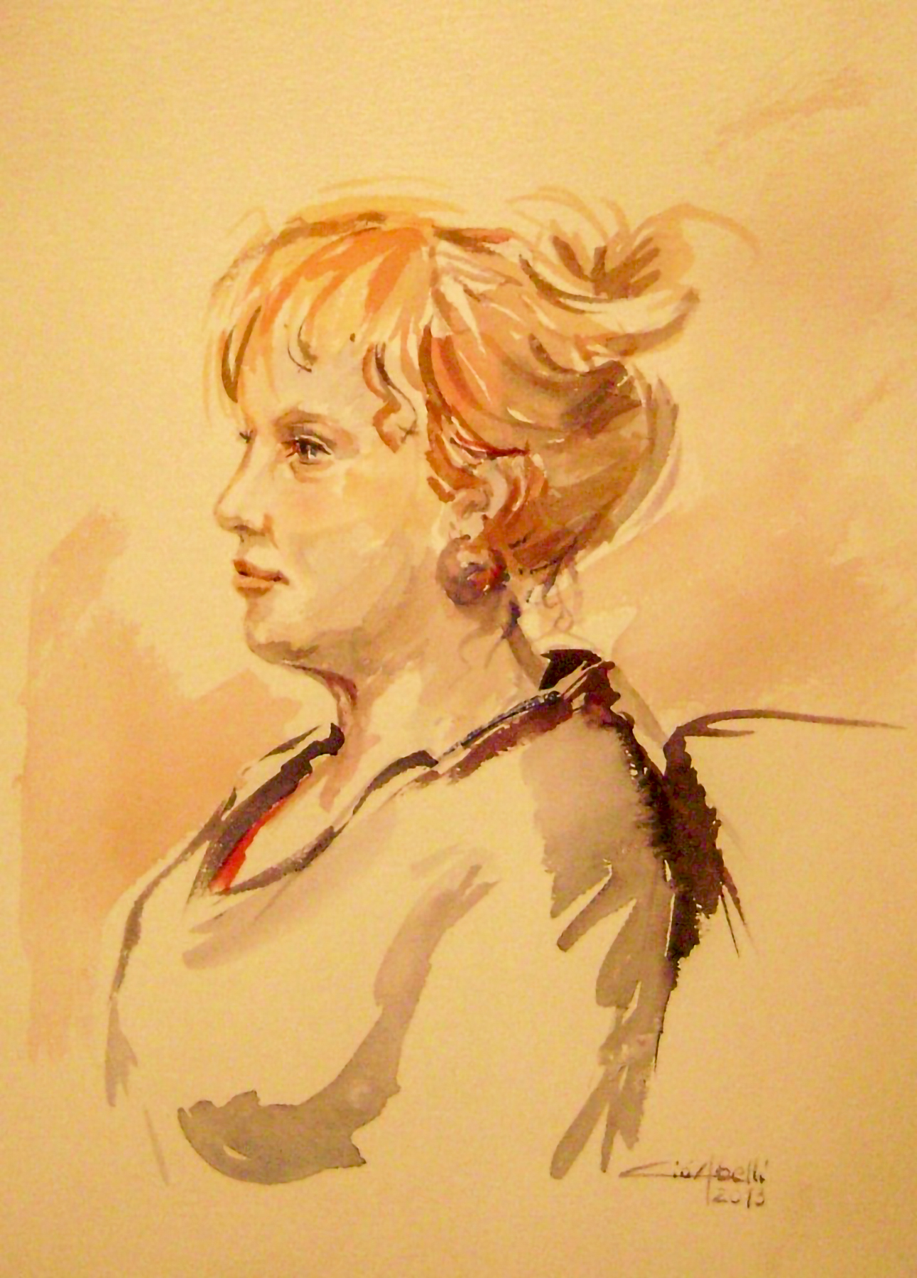 Retrat, aquarel·la