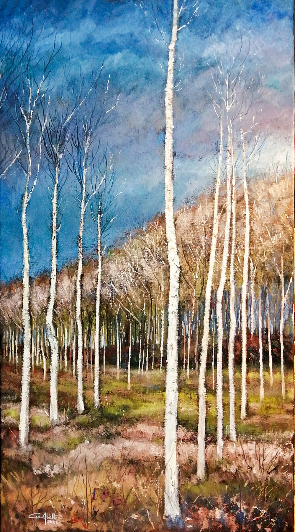 Entre arbres 3, oli sobre llenç