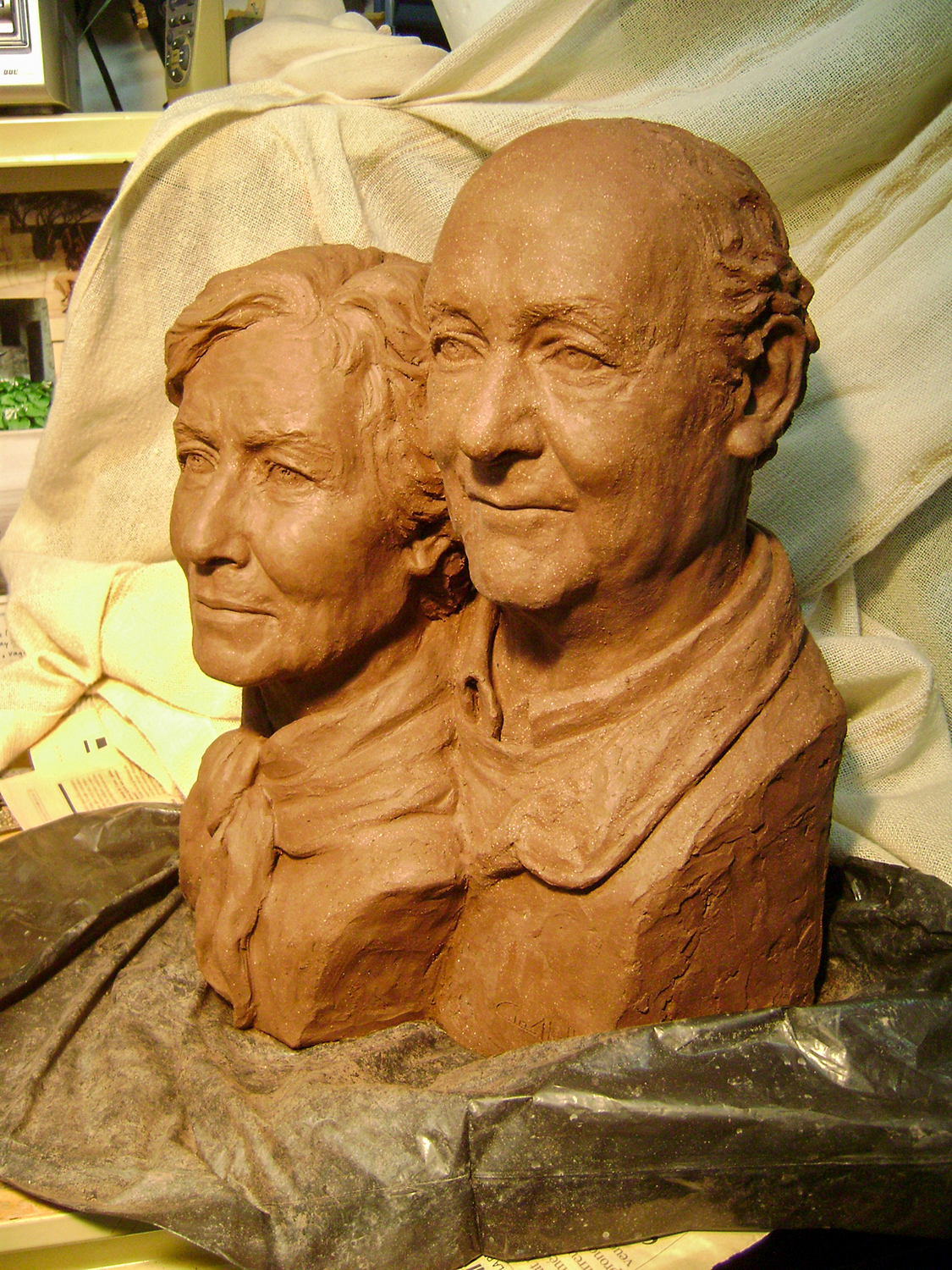 Retrat de Joan i Paquita, en terracota