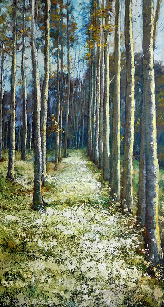 Entre arbres 2, oli sobre llenç