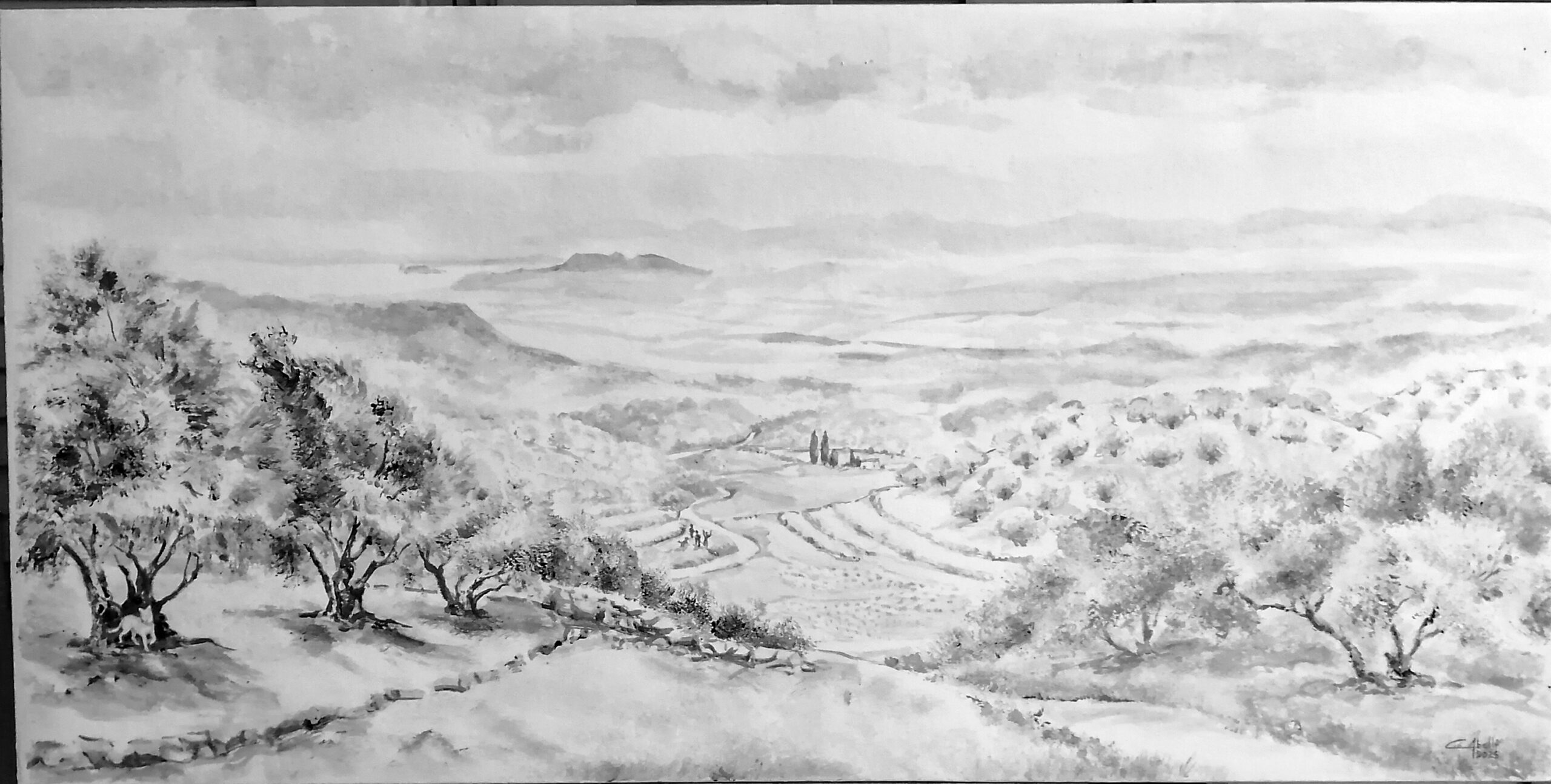 Paisatge empordanès, acrílic